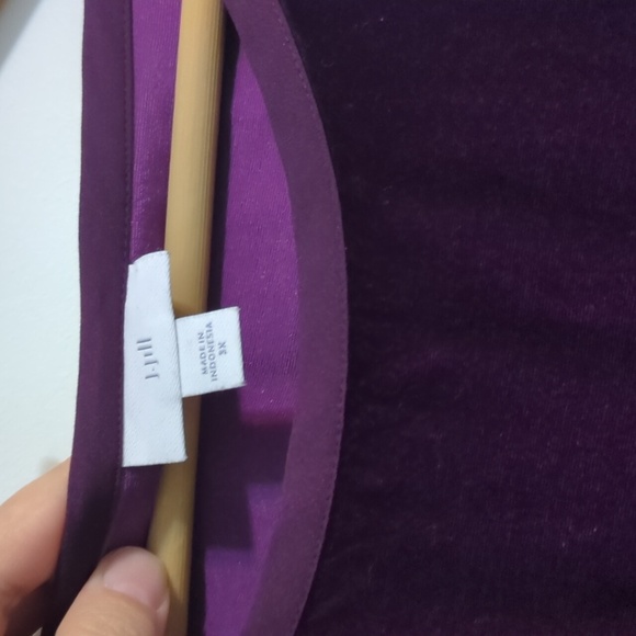 J.jill Luxurious Silk Blend Velvet Women's Tunic Top Holiday Sz 3X Boat Neck - Picture 8 of 10